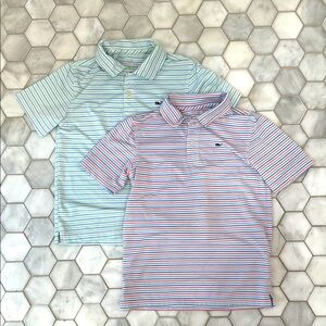 Vineyard Vines Performance Striped Kids Polo Shirt Set